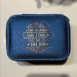 💍 Metallic Blue Travel Jewelry Box NWT Gift Your SHEro for Women’s History Month